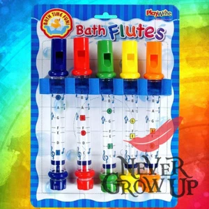 Playwrite Badeflöten - Kinder Badespielzeug, 5er Pack in gemischten Farben - Bild 1 von 4