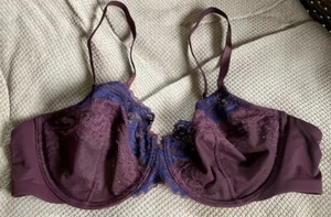 NATORI 734331 BLACK FEATHERS REFRESH FULL FIT UW BRA, WINE & BLACK COLORS 36D - Picture 1 of 12