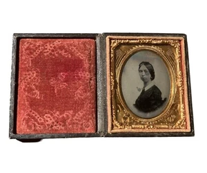 Antique Civil War “The Union Now and Forever” Ambrotype Rare Beautiful Woman - Picture 1 of 4