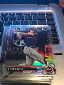 QUINN BRODEY 2017 BOWMAN CHROME ROOKIE REFRACTOR METS!