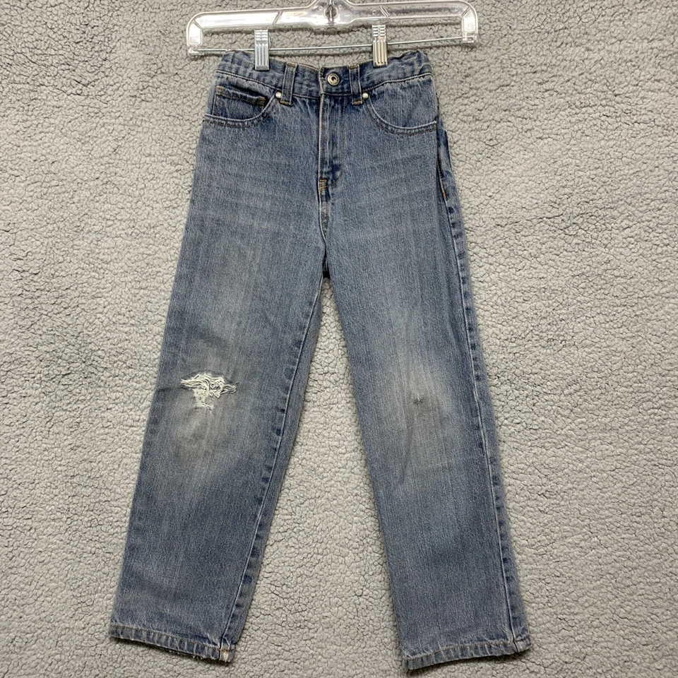 Джинсы Dickies для мальчиков 7 с тиснением без риска без сожалений череп на заднем кармане легкая стирка - Изображение 1 из 4