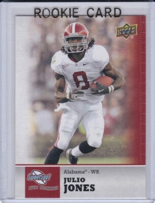 TARJETA DE NOVATO JULIO JONES Alabama Fútbol 2011 MAZO SUPERIOR PUNTO DULCE RC Roll Tide Foto 1 de 2