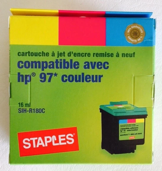 NOS Staples tricolor Inkjet Cartridge Compatible With HP 97 Printer - Image 1 of 4
