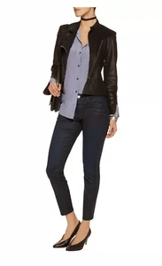 CURRENT ELLIOTT Women's NWT Size 23 24 STILETTO Blue Stretch Coated Denim Jeans - Picture 1 of 12