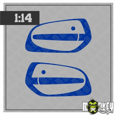 2er Set Mercedes Actros Arocs Griffe blau für Tamiya 1:14 RC LKW Truck Modelle - Bild 1 von 2