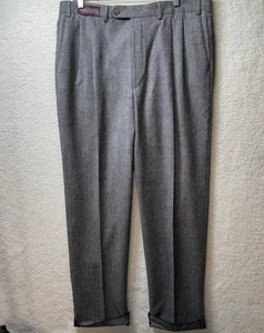 Pantalones de vestir a cuadros de mezcla de lana y cachemir Worsted talla 38 dobladillo crudo hechos a medida a mano nuevos con etiquetas - Imagen 1 de 10