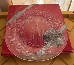 "Plato para servir Navidad de cristal IVV vintage 12 3/4"" hecho en ITALIA" - Imagen 1 de 2