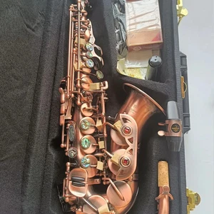New Curved Soprano Saxophone Red Antique copper Professional Curved Soprano Sax  - Picture 1 of 10