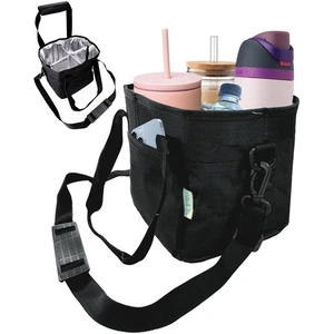 Versatile Water Bottle Carrier with Flat Base and Front Pocket - Unisex Design - Picture 1 of 10
