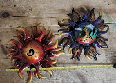 Arte de parede sol metal sudoeste decoração de codorna cacto ao ar livre para casa e jardim - Imagem 1 de 4