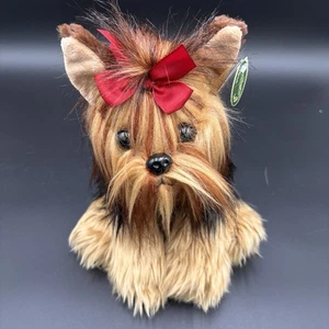 Realistic Yorkshire Terrier Yorkie 11" Christmas Plush Dog Bearington Collection - Picture 1 of 11