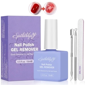 Gel Nail Polish Remover with Cuticle Pusher and Nail Polish Scraper Nail File... - Picture 1 of 6