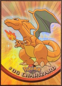 Charizard #6 Holo Rainbow Foil Black Logo Topps Pokemon TV Series 1 - 2nd Print - Picture 1 of 11
