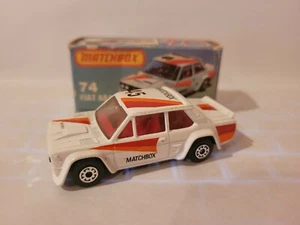 MATCHBOX SUPERFAST - FIAT ABARTH [WHITE] CLEAR GLASS VHTF NEAR MINT BOX GOOD  - Picture 1 of 12