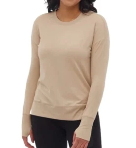 New Bench Ladies’ Long Sleeve Soft Jersey Active Top Large L Tan - Picture 1 of 3