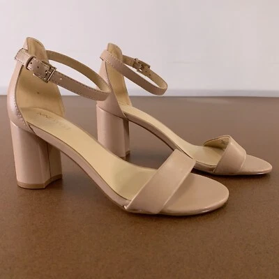 Nine West Women's Shoe Size 8M Beige Ankle Strap Sandy Block Heel Sandals New - Image 1 of 4