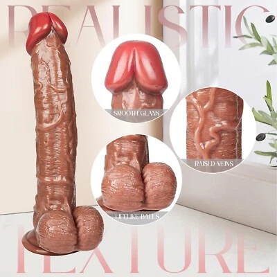 Big 10.8 Inch Dildo Sex Toy Realistic Suction Cup Large Real Feel Penis Adult - Image 1 of 4