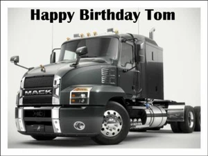 Mack Truck Cake Topper Edible Birthday Cake Decoration - Picture 1 of 2