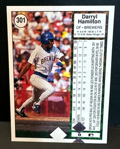 Darryl Hamilton 1989 Upper Deck Error Double Holograms Misplaced on Back #301 - Picture 1 of 2