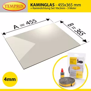 Kaminglas Ofenglas feuerfestes Glas Kaminofenglas Kaminscheibe Ofen 455x365x4 mm - Bild 1 von 4