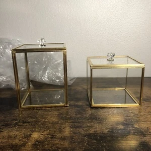 Glass Storage Organizer Jar With Tops( Hipiwe) Lot Of 2 - Picture 1 of 14