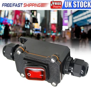 20/30A Connection Waterproof Inline Cable Switch Outdoor Refit W/ LED Red Light - Picture 1 of 13