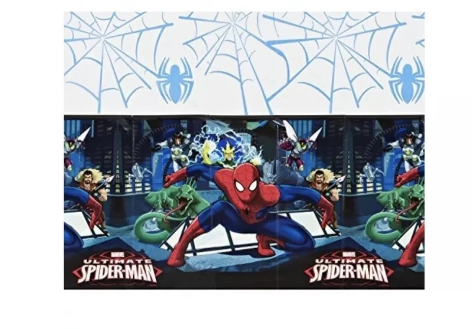 Cubierta de mesa de plástico Spider-Man, 54 pulgadas x 96 pulgadas, suministros para fiestas AA23 Foto 1 de 2