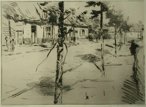 Albert BAERTSOEN (Gent 1866-1922 ibid.) Strada del paese. - Foto 1 di 11