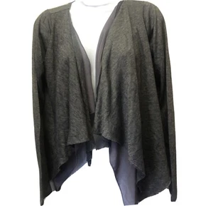 New Limited Women's XS Gray Chiffon Drape Front Knit Long Sleeve Light Cardigan - Picture 1 of 9