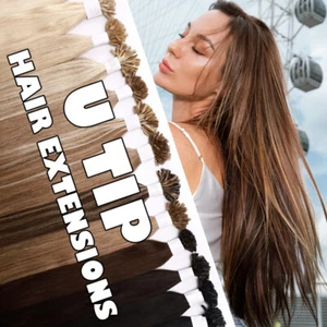 Nail U Tip Fusion Keratin 100% Remy Human Hair Extensions Pre Bonded Full Head L - Picture 1 of 26