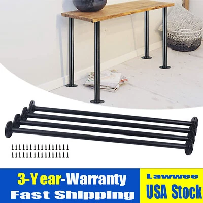 4 Pack 30" Industrial Metal Pipe Table Legs Coffee Table DIY Furniture Leg Black - Image 1 of 4