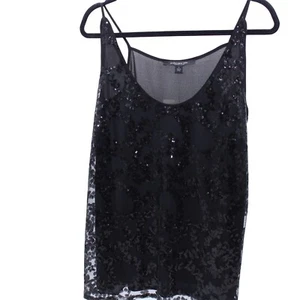 Top de lentejuelas negras Marc New York para mujer/correa de espagueti concha L (nuevo con etiquetas) precio de venta sugerido por el fabricante 49 USD - Imagen 1 de 8