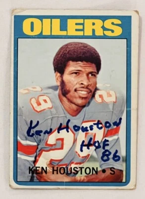 KEN HOUSTON Washington Redskins Legend assinado 1972 cartão Topps AUTO - Imagem 1 de 2