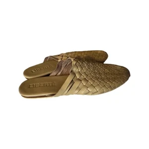 Liberte Women’s Tulum Woven Mule Slide On Shoes Tan/Cream/Beige Sz 10 *Display* - Picture 1 of 12