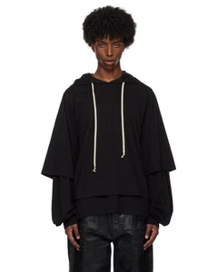 Rick Owens Drkshdw - Sudadera con Capucha Hustler Negra - Para Hombre Talla XL - DU01D1281 - - Imagen 1 de 18