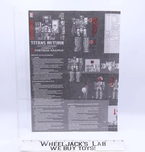 Fortress Maximus Titans Return Instruction Manual Hasbro Transformers - Picture 1 of 1
