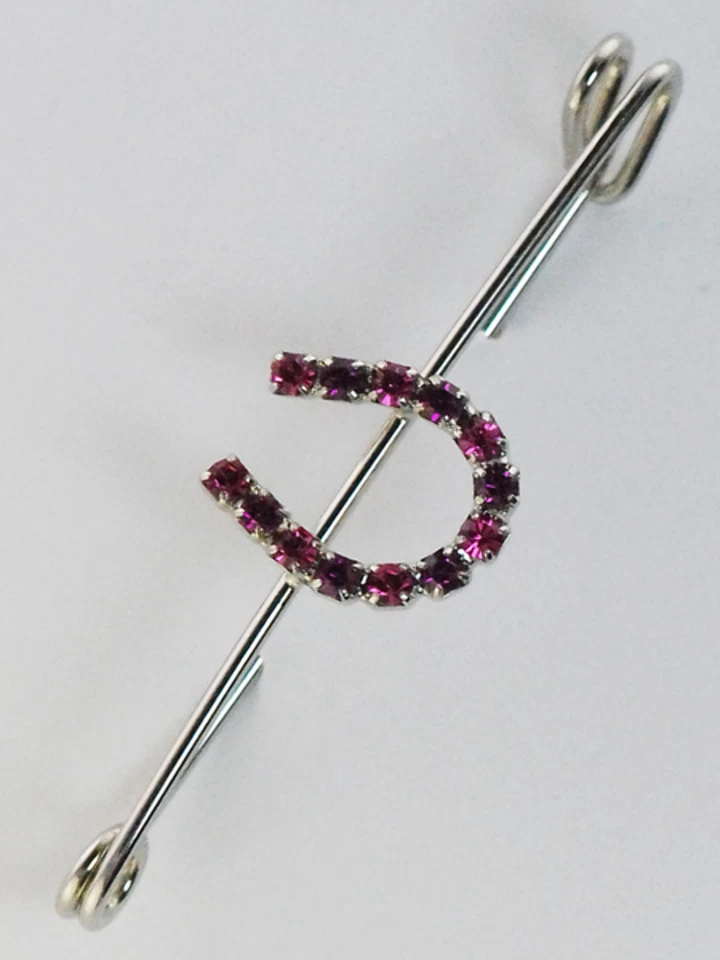 Pin de culata de herradura rosa de dos tonos con estrás Foto 1 de 1