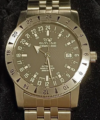 Glycine Airman 2000 GMT Automatic 200m Black Dial Back Skelton Watch - image 1 of 4