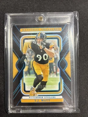2024 Panini National Treasures T.J. Watt #83 Midnight #14/20 Steelers - Image 1 of 2