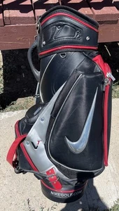 Nike Golf Tour Staff Bag Black/Red VR Swoosh Premium Cart Bag - Picture 1 of 12