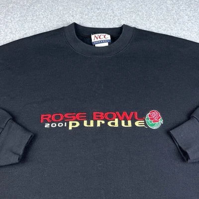 Sudadera vintage Purdue Boilermakers para hombre grande 2001 Rose Bowl NCAA negra Foto 1 de 4