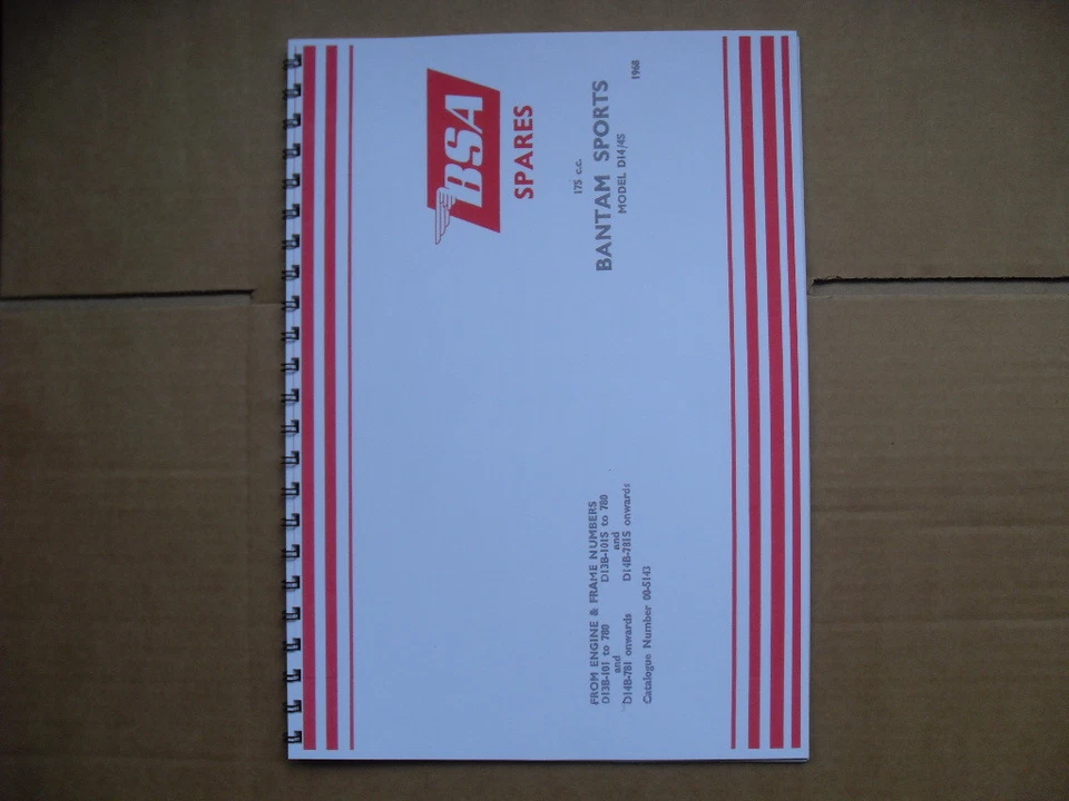 BSA BANTAM SPORTS D14/4S LIBRO DE PIEZAS PARA 1968 EN ADELANTE  Foto 1 de 1