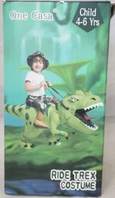 Disfraz de dinosaurio inflable One Casa montar T Rex aire soplar divertido vestido elegante Foto 1 de 2