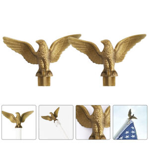 Flagpole Eagle Topper Ornament Gold Outdoor Finial End Ornament-