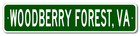Woodberry Forest, Virginia Metal Wall Decor City Limit Sign - Aluminum