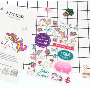 Kids Stickers Scrapbook Journal Planners Vintage Puffy 3D Arts Crafts Unicorn - Imagen 1 de 12