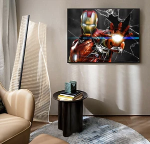 Ironman Framed Canvas Print Iron man Home Decor gift super hero Avengers poster - Picture 1 of 9