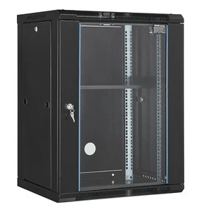 VEVOR 15U Wall Mount Network Server Rack Cabinet Enclosure 18'' Glass Door Lock - Picture 1 of 12