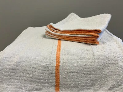 600 PIEZAS NUEVAS TOALLAS DE LIMPIEZA RESTAURANTE FREGONAS BARRA RAYAS DORADAS Foto 1 de 3