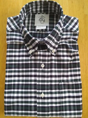 NWOT Brooks Brothers Black Fleece Oxford Button Down Check 15-33 USA MSRP $225 - Image 1 of 4